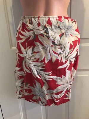 Falda envolvente de lino JONES NEW YORK Sport, talla 8 con estampado tropical. (Precio de venta sugerido por el fabricante 54 USD.)  NUEVO Foto 1 de 4