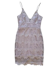 Lulus Mini Dress Sz M Perfect Love Lavender Lace Eyelet Spaghetti Straps Y2K - Picture 1 of 9