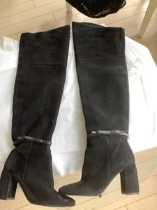 EXCELLENT CONDITION Bruno Premi Black Suede Over The Knee Boots - 39 - Picture 1 of 7