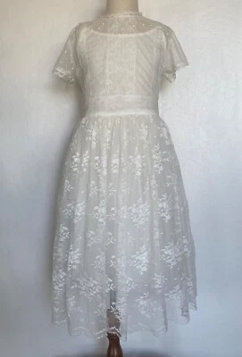 VESTIDO DE ENCAJE TRISH SCULLY NIÑAS, ENCAJE BLANCO, TALLA 12 Foto 1 de 4