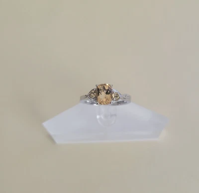 Anillo brasileño de platino citrino sobre plata de ley 925 (talla 8) 1,60 CTS Foto 1 de 4