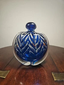 Vintage Mdina Maltese Art Glass Roman Side Stripe Sculpture Paperweight Dump - Picture 1 of 22