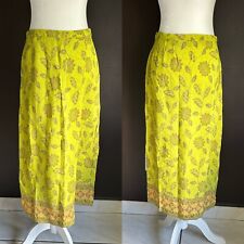 Rena Rowan Womens size 6 Faux Wrap Long Skirt Green Floral