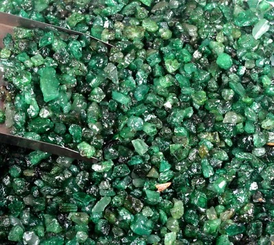 Natural 2-3 mm Colombian Treated Emerald Gemstone Rough Lot Festive Discount - image 1 of 4