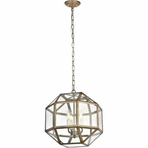 Elegant Lighting LD6001D14S 3 Light 14" Taper Candle Pendant Glass,Vintage Slive - Picture 1 of 2