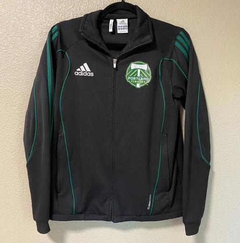 Portland Timbers Adidas Track Jacket Youth L Clima365 MLS Soccer Black Training Cover