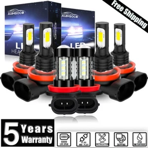 For Nissan Rogue 2014-2020 H9 H11 H11 LED Headlight Kit Bulbs Hi-Lo Fog Beam 6x - Bild 1 von 19