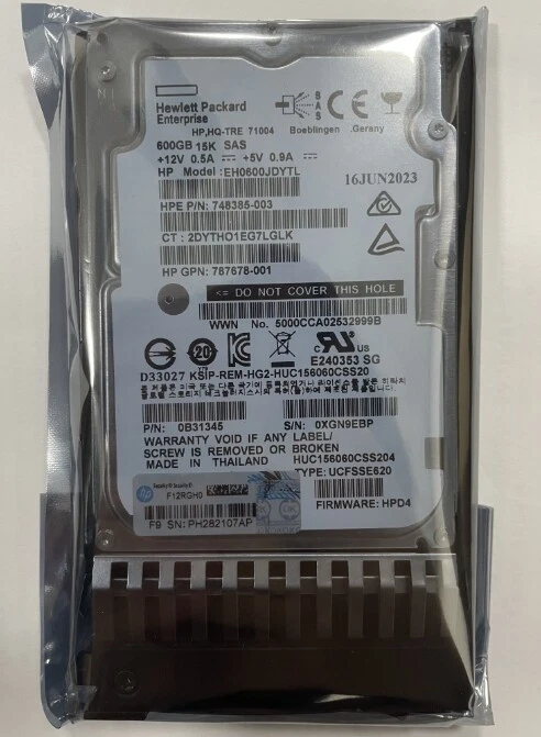 785103-B21 785409-001 HP 600GB 12G 15K 2.5" SAS Hard Drive HDD - Image 1 of 4