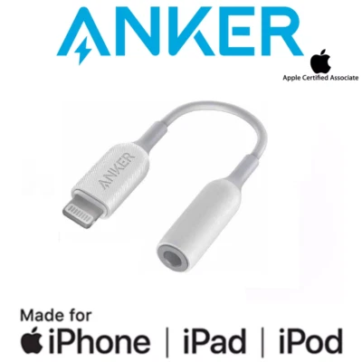 Anker Lightning to 3.5mm White Headphone Adapter for Apple iPhone MFi-Certified - Image 1 of 4