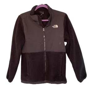 The North Face Denali Fleece Jacket Black Full Zip Coat Long Sleeve Youth XL - Picture 1 of 13