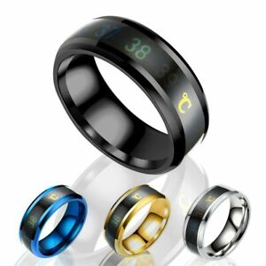 Temperature Measurement Ring Thermometer Display Mood Rings Stainless Steel