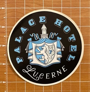 PALACE HOTEL LUCERNA SUIZA ~ ETIQUETA DE EQUIPAJE VINTAGE - Imagen 1 de 2