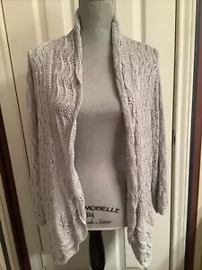 Chico's Bonham Cutaway Häkel Cardigan Pullover Moonlight Gray 3 XL Neu mit Etikett - Bild 1 von 9