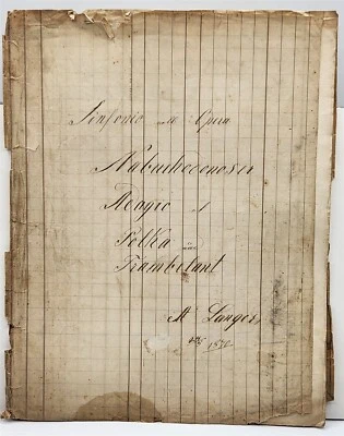 1870 Manuscript Sheet Music - Italian Script - Symphony Polka Violin - A. Langer - Image 1 of 4