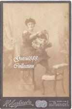 Courtesan with naked legs.Brothel. Love.  N. Lezhnev. Cabinet Card. 1897-1906.