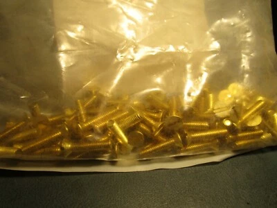 (100) #8-32 x 3/4" Slotted Drive Flat Head Brass Machine Screw - Image 1 of 2