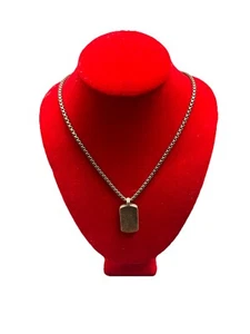 David Yurman 925 Sterlingsilber Tablet Erkennungsmarke Anhänger Herren Halskette Kette 18 Zoll - Bild 1 von 11