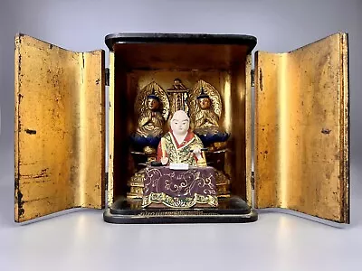 Antique Japanese Nichiren Sanposon Buddhist Zushi • 265£