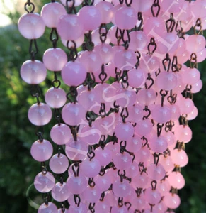 5 Pies de Vidrio 8mm Cuentas Prisma Hebra Parte Rosa ROSA Lámpara Latón Opalino Boda - Imagen 1 de 11