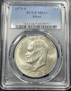 1973-S Silber Eisenhower Dollar 1 $ PCGS MS66 - Bild 1 von 4