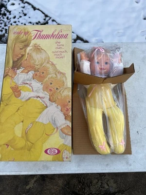 NOS / NIB 1976 Ideal Toy Wake Up Thumbelina Doll w/ Box & Instructions - Image 1 of 4