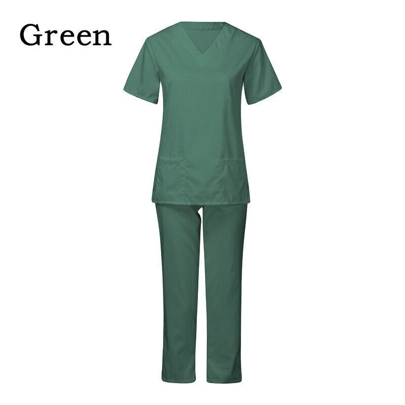 Conjunto completo de exfoliantes médicos de enfermería uniforme de hospital disfraz unisex hombres mujeres Foto 1 de 4