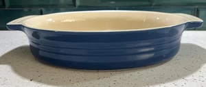 Le Creuset Oval Blue 12” Casserole Cobalt Blue Baking Lasagna Dish Cookware - Picture 1 of 8