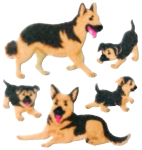 Fuzzy GERMAN SHEPHERD Puppy Dog Puppies Dogs Sandylion Stickers - 1 square - Picture 1 of 1
