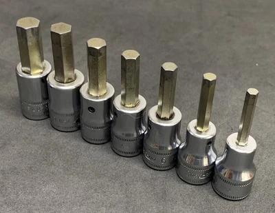 Snap-On Tools 7pc Metric Allen Hex Bit Driver Socket Set 4mm to 10mm MM Sockets - Image 1 of 4