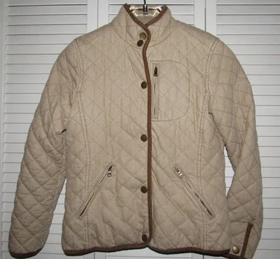 Chaqueta acolchada tostada LRL LAUREN JEAN CO. RALPH LAUREN cierre a presión talla S Foto 1 de 4