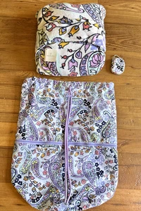 Vera Bradley Maddalena Paisley Fleece Travel Blanket Laundry Cinch AirPods Case - Picture 1 of 8