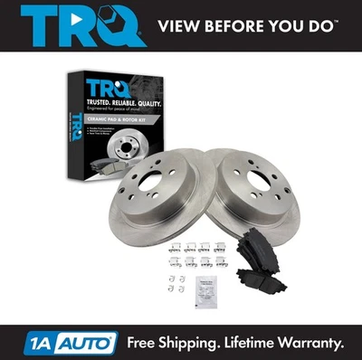 Kit de pastillas de freno y rotor de disco cerámico Posi trasero premium TRQ para Toyota Prius V Foto 1 de 4