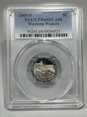 2005 S 5C Western Waters Jefferson Nickel PCGS PR69DCAM - Image 1 of 2
