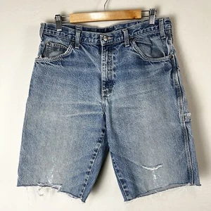 Pantalones Cortos Dickies Para Hombre 34 Azul Denim Carpintero Cortes Agujeros Envejecidos Manchas - Imagen 1 de 8