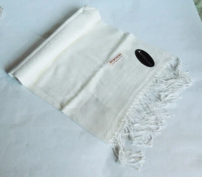 НОВЫЙ ЭЛЕГАНТНЫЙ ШАРФ/ОБЕРТКА/ШАЛЬ JACQUARD PAISLEY PASHMINA--белый - Изображение 1 из 4