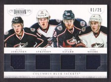 2011-12 Dominion Quad Jersey #7 Cam Atkinson/Savard/Moore/Ryan Johansen 01/25