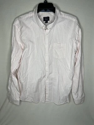 G.H. Рубашка на пуговицах мужская Bass & Co размер XXL белая розовая в полоску с длинным рукавом - Изображение 1 из 4