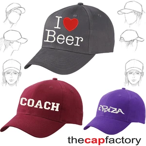 Personalised Brushed Embroidered Cotton Cap Adult Sports Gift Team Fishing Flag - Picture 1 of 27
