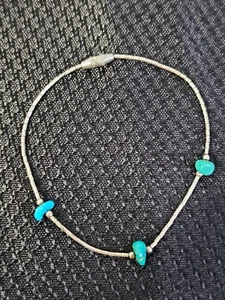 Vintage Silver Toned Braclet With Turquoise Stone - Picture 1 of 6