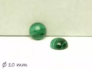 2 uds. Cabujones de malaquita natural para pegar en monturas, Ø 10 mm - Imagen 1 de 1