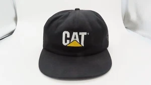 CAT Caterpillar Cap Trucker Hat Tonkin Made in USA Black Mesh Snapback - Picture 1 of 15