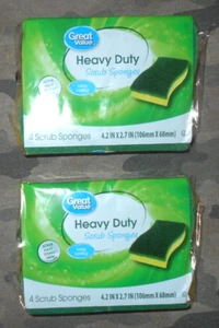 Great Value Two Packs Of 4 Each Heavy Duty Scrub Sponges - Picture 1 of 1