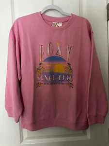 Roxy Girl xlarge size 14 Sunrise to Sunset Since 1990 Pink/Mauve NWT Sweatshirt - Picture 1 of 3