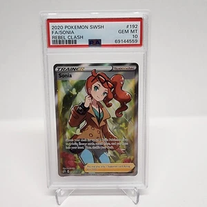 2020 Pokemon Rebel Clash Sonia Full Art 192/192 PSA 10 GEM MINT - Picture 1 of 2