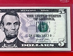 NEW 2021 $5 DOLLAR BILL -NOTE ( DALLAS K ) Uncirculated - Picture 1 of 3
