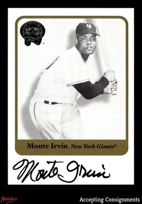 2001 Greats of the Game Autographs #NNO Monte Irvin AUTO GIANTS - Image 1 of 2