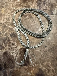 ARTISAN 925 STERLING SILVER TRIBAL BRAIDED WOVEN CHAIN 24" - 17.5 g - Picture 1 of 9