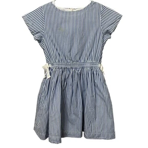 Crewcuts Girl’s Size 8 Summer Dress Blue/White Stripe Elastic Waist Lined - Picture 1 of 6