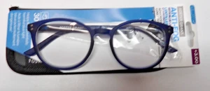 Foster Grant Navy Joey Reading Glasses+3.00 Anti Fog Blue Light Blocking Case - Picture 1 of 7