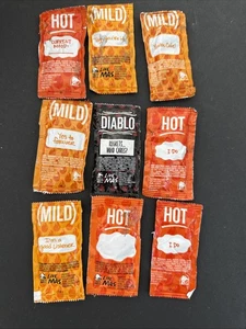 Lotto 9 Pacchetti Salsa Taco Bell Vintage Varie Frasi Io Faccio Sei Carino Ecc... - Foto 1 di 9